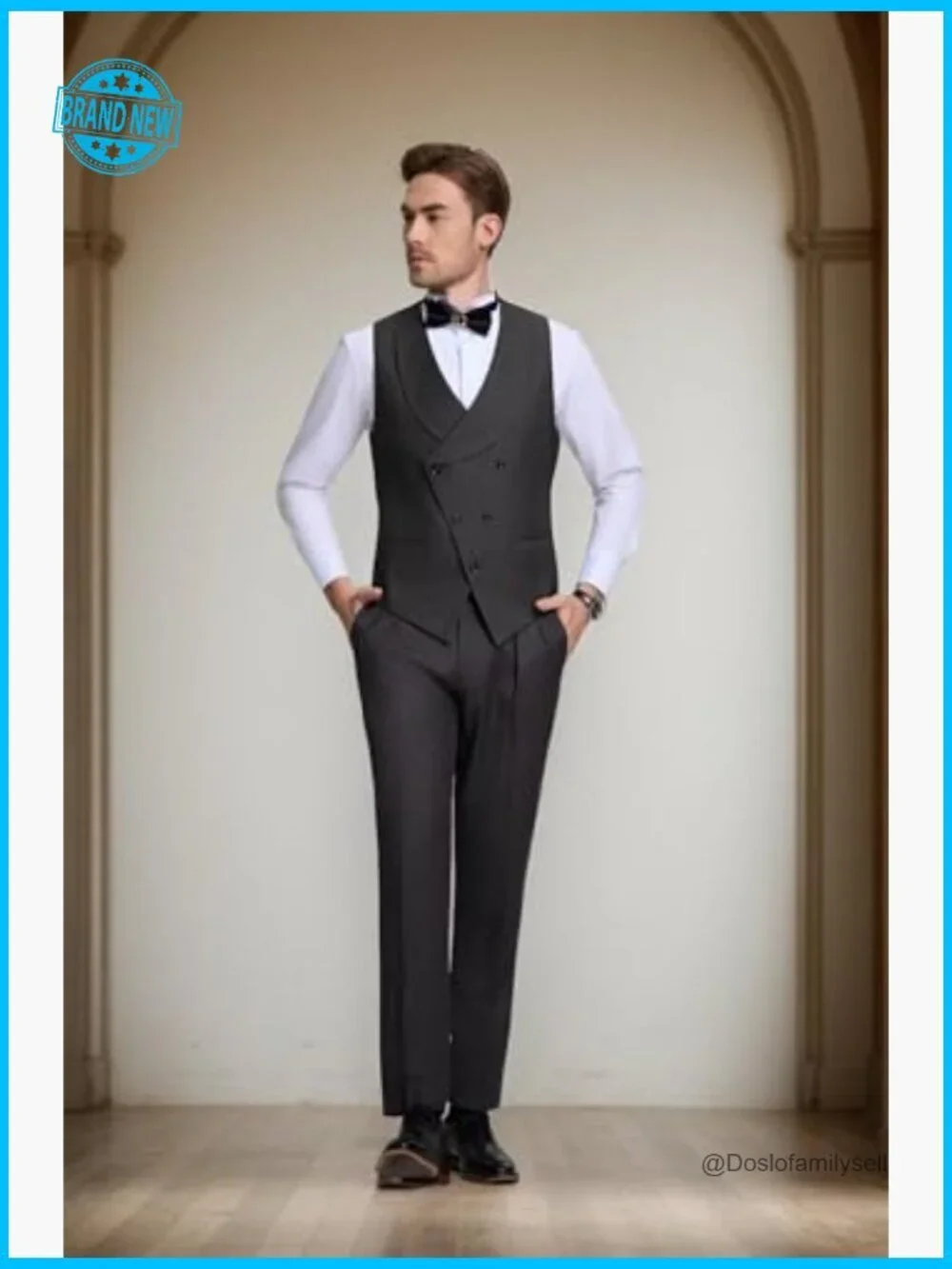 Slim Fit Tuxedo Suit Elegant Modern Formal Wedding Party Performance Wear